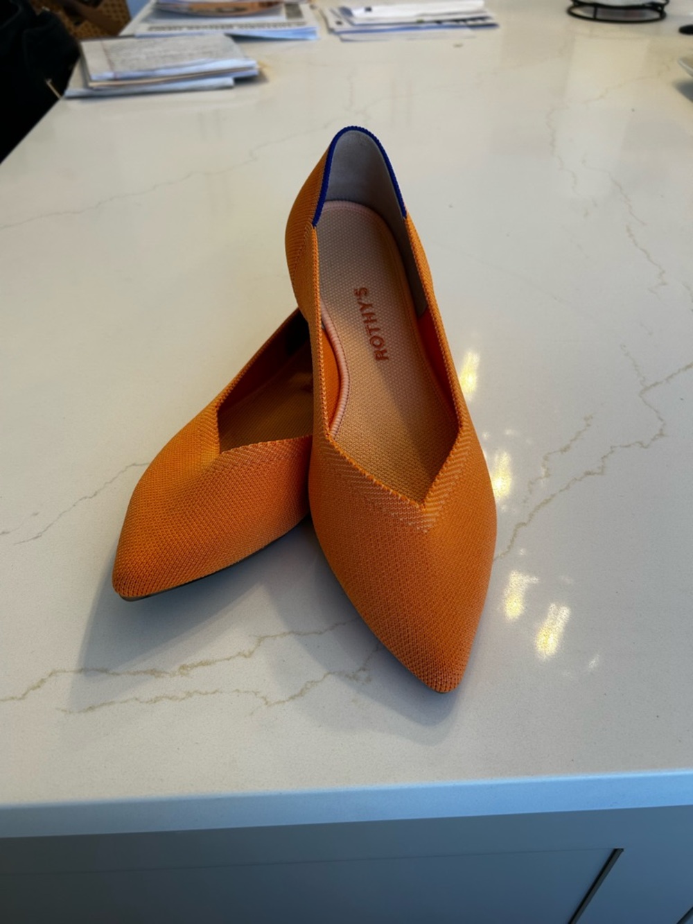 Rothy's Orange Pointed-Toe Flats